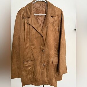 Emporio Armani Brown Suede Trench Coat